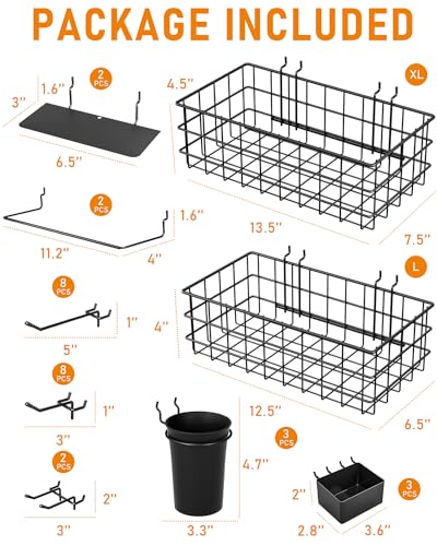 INCLY 30PCS Peg Board Organizer Accessories Kit with Bins - Image 4