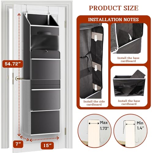 2-in-1 Wrapping Paper Organizer Storage, Over Door | Home Organization - Image 3