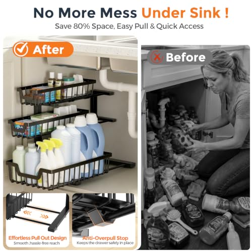 Under Sink Organizer, 2-Pack 3-Tier Height | Home Organization - Image 5