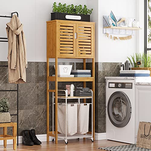 VIAGDO Over The Toilet Storage Cabinet, Tall Bathroom Cabinet - Image 5