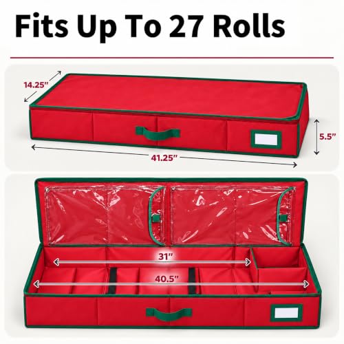 Aokeyee Premium Wrapping Paper Storage, Gift Wrapping - Image 3