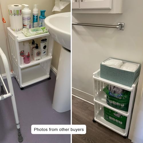 Rolling Storage Utility Cart Slim Organizer Shelf with Wheels 3 - Image 3