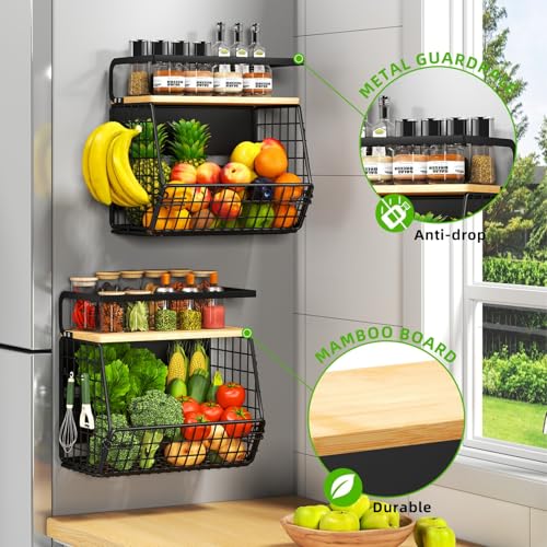 Magnetic Shelf for Fridge with Bamboo Lid,Fruit Vegetable - Image 6