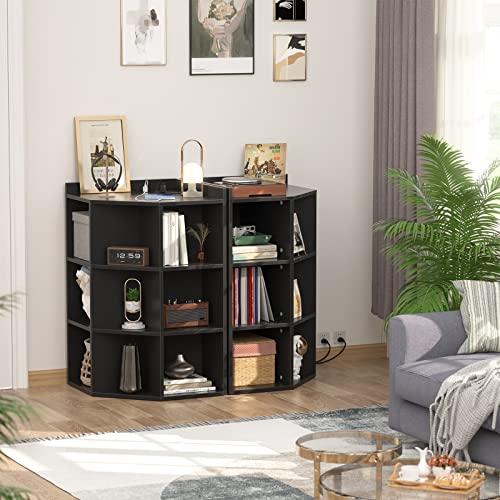 Aheaplus Corner Cabinet, Corner Storage with USB Ports - Image 3