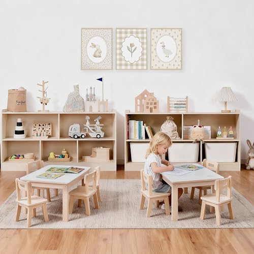 Montessori Book and Toy Shelf for Kids, 5-Section Organizer - Image 6