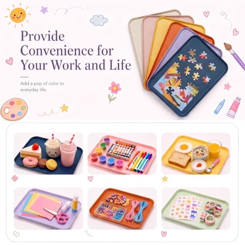 10 Pack Plastic Stackable Multicolor Puzzle Sorting Trays Art - Image 5
