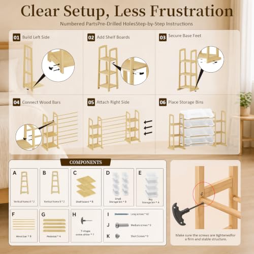 Toy Storage Organizer with Bookshelf – Wooden Toy | Home Organization - Image 6