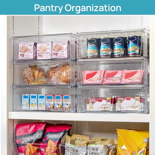 Vtopmart 2 Pack Large Clear Stackable Plastic Storage Drawers - Image 6