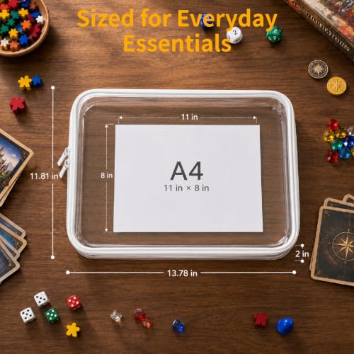 Clear Hard Shell Zipper Case,Board Game Storage 3 Pcs Extra Large - Image 4