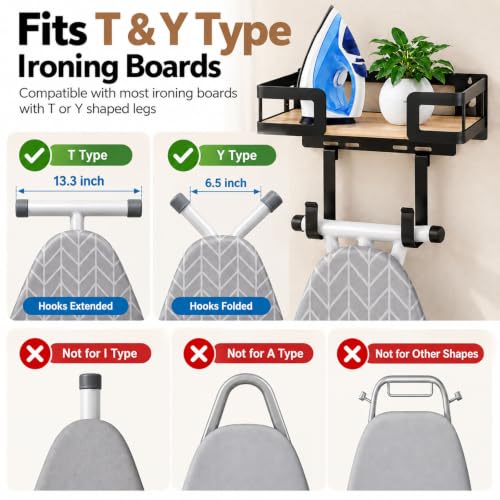 Ironing Board Hanger Wall Mount with Iron Holder for T and Y Legs - Image 4