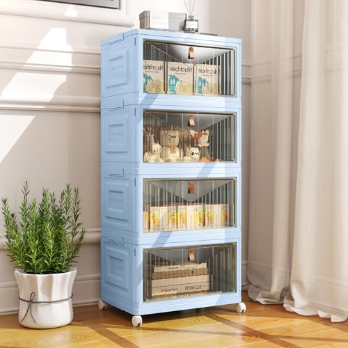 Wise Oannes Closet Organizers and storage with Wheels, 23QT Blue - Image 7