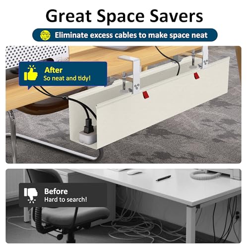 28" Small Under Desk Cable Management Tray No Drill | Cable Management - Image 7