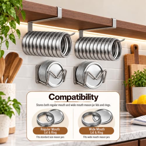 Mason Jar Lid Organizer 4 Pack Canning Jar Lid Holder and Ring - Image 5