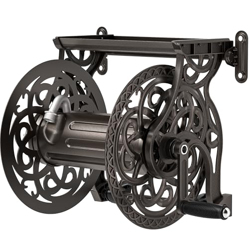 Garden Hose Reel Wall Mount Metal, Holds 125 ft x 5/8" - Image 2