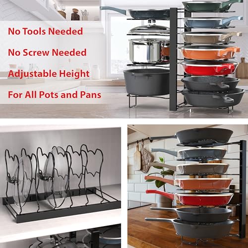 Simple Houseware 11 Compartments Height Adjustable Pan Organizer - Image 4