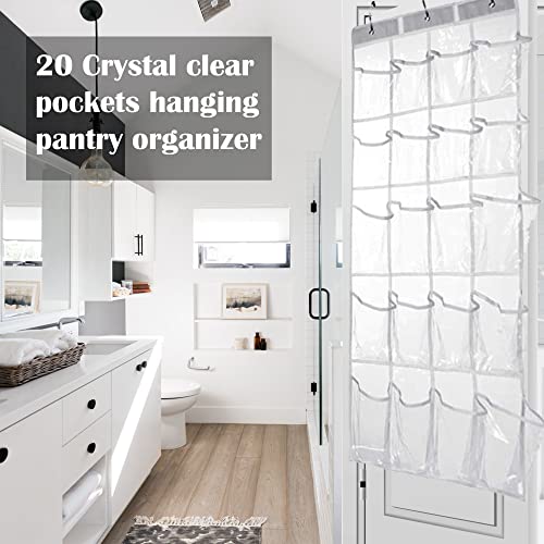 HomeRoots 2 Pack Minimalist Clear Over the Door Organizer with 20 - Image 6