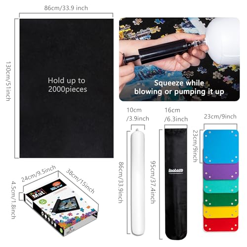 Becko US 2000 Piece Puzzle Mat with 6 Sorting Trays & - Image 4