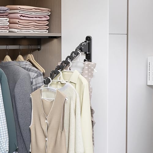 wall Mounted Clothes Drying Folding Hanger Rack for Laundry Room - Image 6