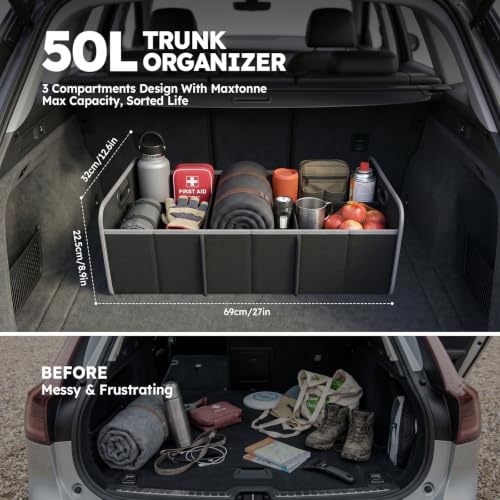 3-Comp Car Trunk Organizer with Securing Straps & | Home Organization - Image 3
