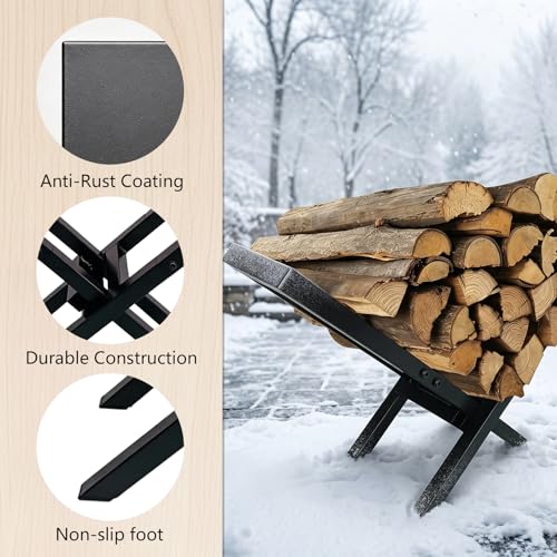 Firewood Rack Outdoor and Indoor Firewood Holder | Home Organization - Image 6