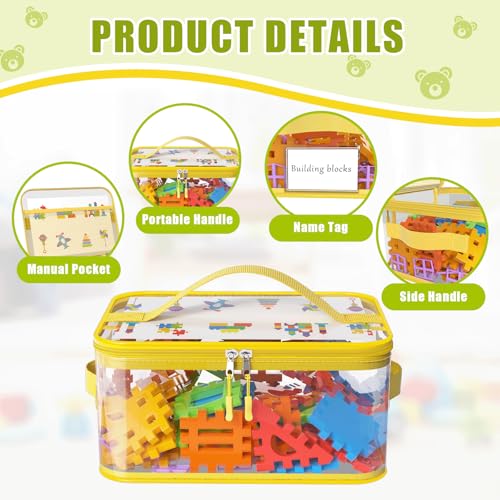 8 Packs Large Clear Toy Storage Bags with Double Zipper & - Image 4