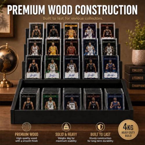 Wooden Trading Card Display, 3-Tier Display Stand | Home Organization - Image 8