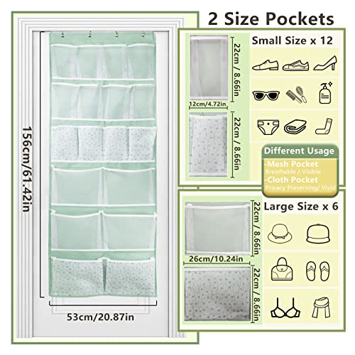 18 Pockets Over the Door Organizer with 4 Kind Pockets,Behind - Image 3