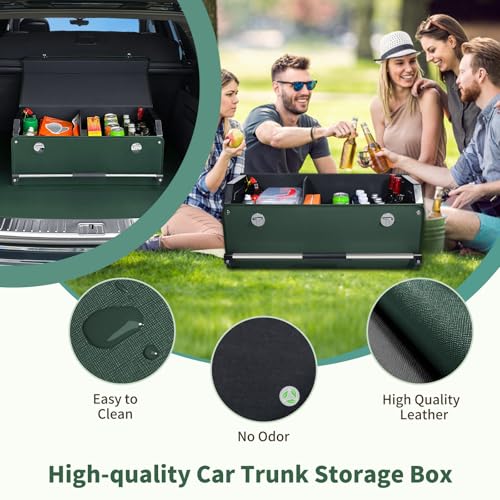 Trunk Organizer for Car with Lid Leather Trunk Organizer - Image 6