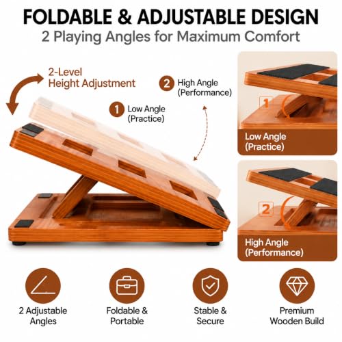 Boao Wooden Guitar Pedal Board 15.75 x 11.8 Inch | Phone & Computer - Image 4