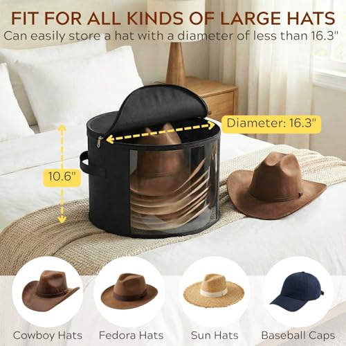 2 Pack Large Clear Hat Storage Boxes, Hold up to 7-9 Hats - Image 4