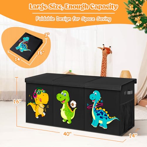 Large Toy Box Storage with Lid, Collapsible Sturdy Toy Chest Bin - Image 8