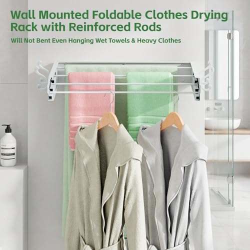 Foldable Wall Mounted Space-Saving Drying Rack, 23.5 - Image 6