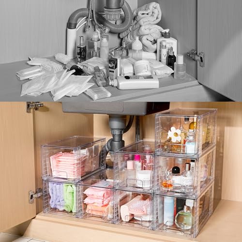 Vtopmart 4 Pack Stackable Clear Pantry Storage Drawers, Large - Image 7