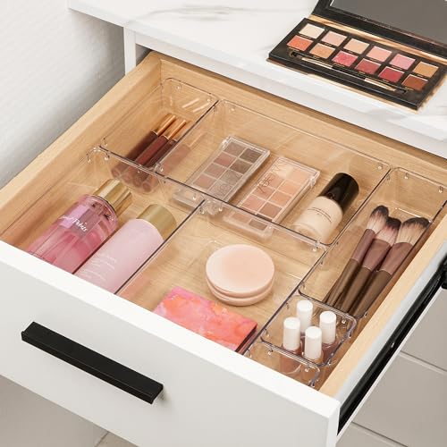Vtopmart 10 Pack Clear Drawer Organizer Bins, 4 Sizes Makeup - Image 3