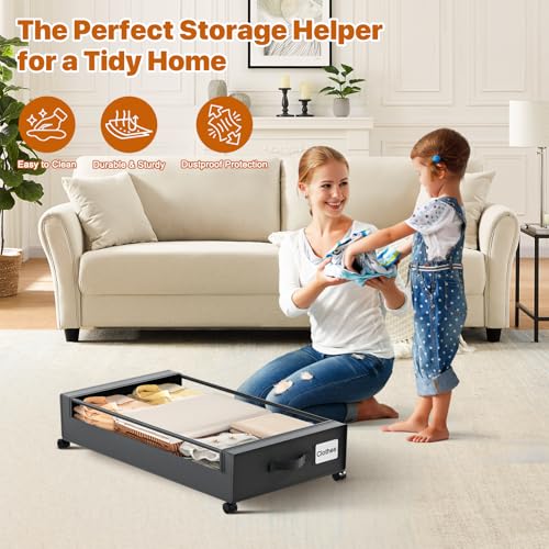Under Bed Storage with Wheels,XXL 60L Under Bed Storage - Image 6