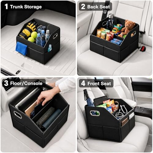 Car Storage Organizer Car Caddy Compact PU Leather | Home Organization - Image 6