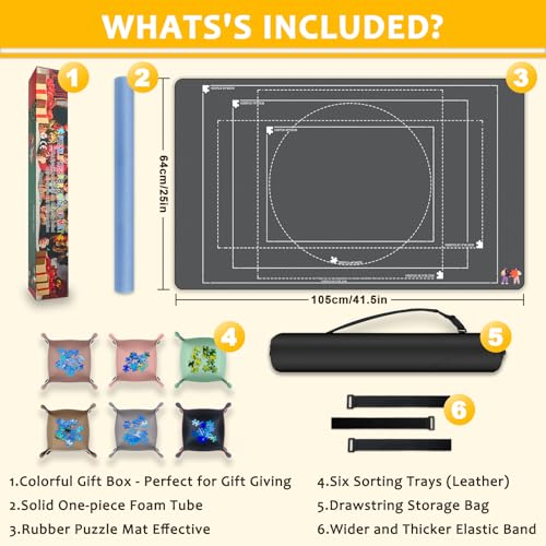 Jigsaw Puzzle Matt Rollup,1500pcs Puzzle Mat Rubber Saver - Image 3