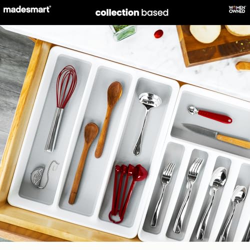 madesmart Classic 3 Compartment Kitchen Tool Tray, White - Image 4