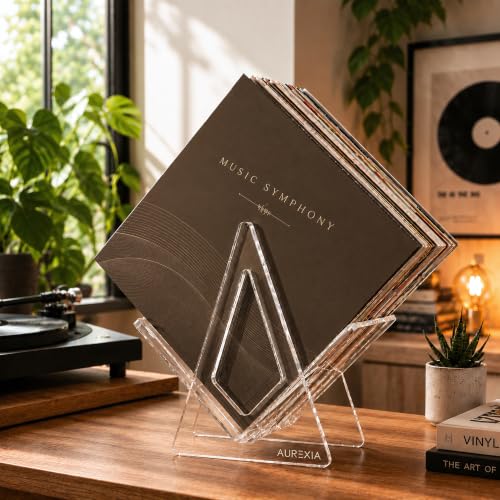 AURΞXIA Vinyl Record Storage Stand - Clear Acrylic LP - Image 3