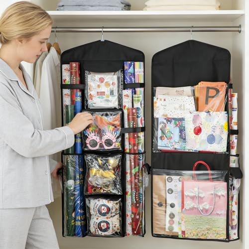 Christmas Wrapping Paper Organizer Storage, Hanging Gift - Image 2