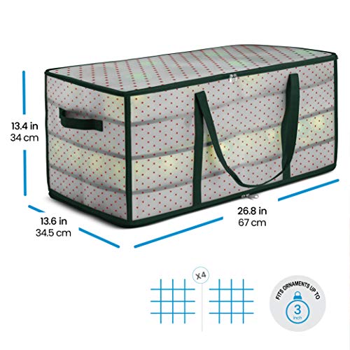 ZOBER Christmas Ornament Storage Box Plastic - Stores 128 - Image 4