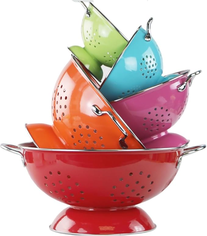 Calypso Basics by Reston Lloyd Powder Coated Enameled Colander, 1.5 Quart, Indigo,8705