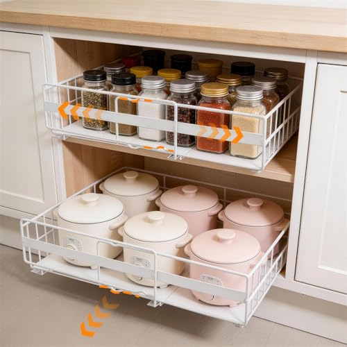 2 Pack Expandable Pull out Cabinet Organizer, Width - Image 2