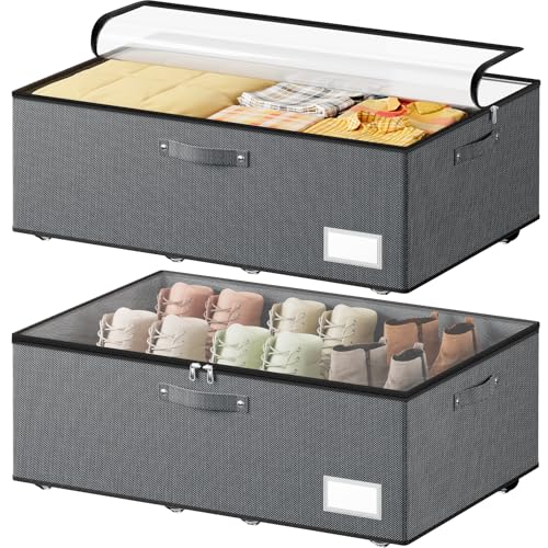 Dayacoco Under Bed Storage With Wheels,10in Underbed Storage - Image 2