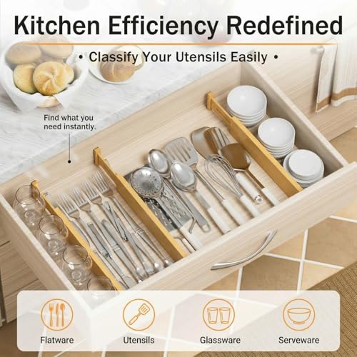 FUSHITON Bamboo Drawer Dividers 17"-22" - Image 7