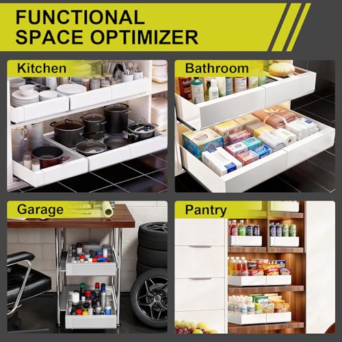 21" Deep Pull Out Cabinet Organizer, 12-22 Inch Expandable Drawer - Image 8