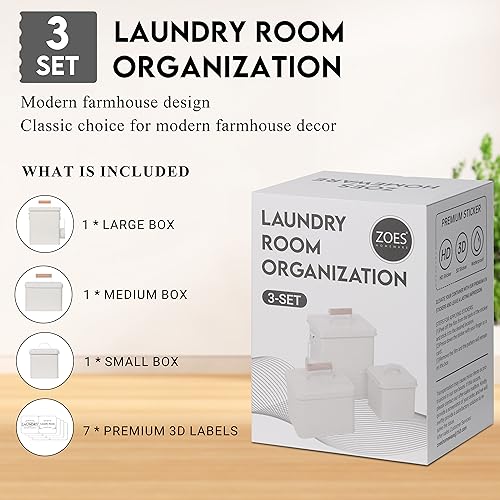 ZOES HOMEWARE 3-Set Laundry Room Organization and Storage - Image 3