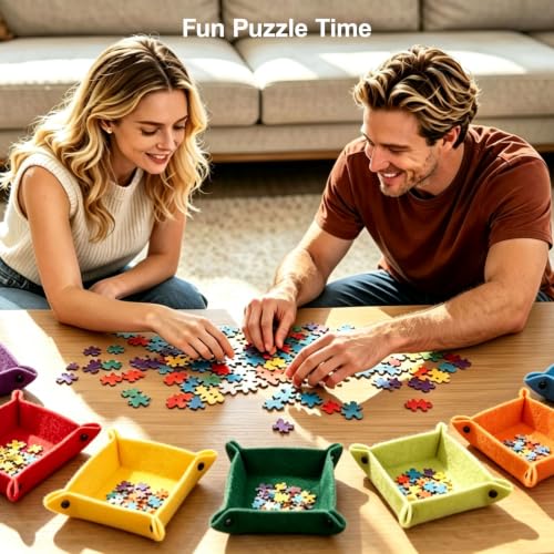 8 Pack Felt Puzzle Sorting Trays with 16 Puzzle Saver - Image 3