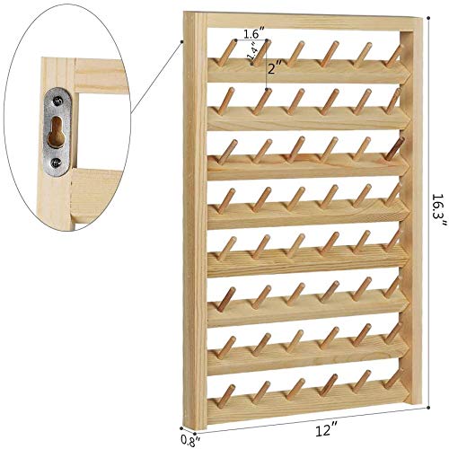 48-Spool Sewing Thread Rack, Wall-Mounted Wooden Organizer - Image 4