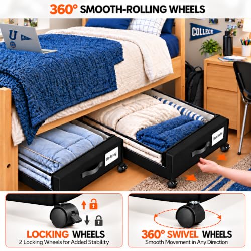 Under Bed Storage with Wheels, 2 Pack Under Bed Storage - Image 5